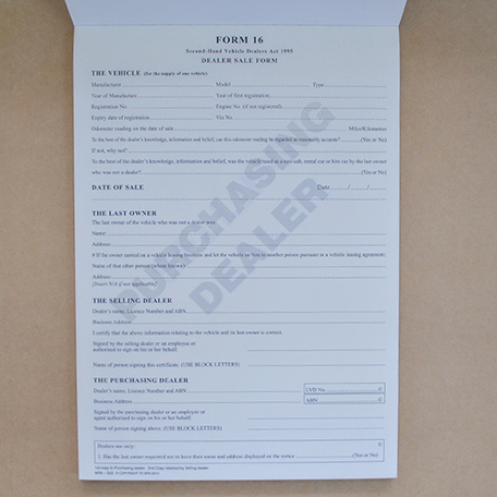 S22 - Form 16 - Dealer to Dealer Contract of Sale